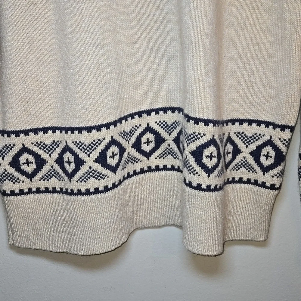 J. Crew Raglan Fair Isle Supersoft Wool Pullover Sweater
